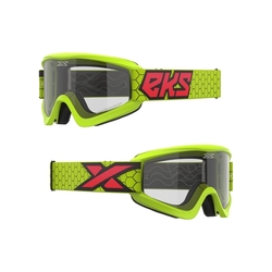 Mx Brýle Eks Brand Gox Flat-Out Flo Yellow / Black / Fire Red Clear Lens