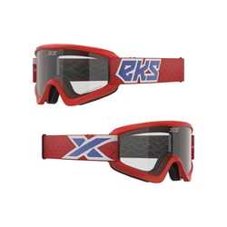 Mx Brýle Eks Brand Gox Flat-Out Red / White / Blue Metallic Clear Lens