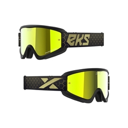 Mx Brýle Eks Brand Gox Flat-Out Black / Gold Metallic / Gold Mirror Lens