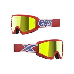 Mx Brýle Eks Brand Gox Flat-Out Red / White / Blue Metall Gold Mirror Lensic