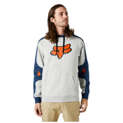 Pánská mikina FOX Karrera Pullover Fleece Hoody Light Heather Grey