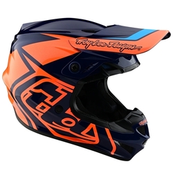 MX helma TroyLeeDesigns GP Helmet Overload Navy Orange 2022