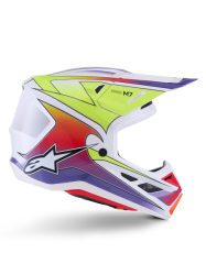 Mx Helma Alpinestars S-M7 Fuse Helmet White Yellow Purple
