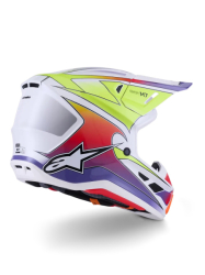 Mx Helma Alpinestars S-M7 Fuse Helmet White Yellow Purple