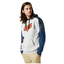 Pánská mikina FOX Karrera Pullover Fleece Hoody Light Heather Grey