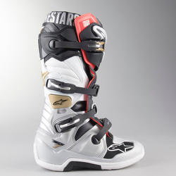 Mx Boty Alpinestars TECH 7 Boot Black Silver White Gold