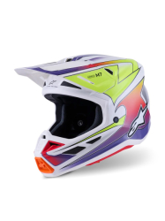 Mx Helma Alpinestars S-M7 Fuse Helmet White Yellow Purple