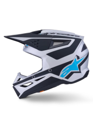 Mx Helma Alpinestars SM3 Heat Helmet Black Blue Silver 26