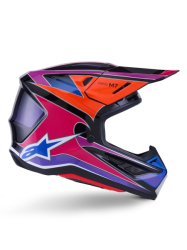 Mx Helma Alpinestars S-M7 Fuse Helmet Blue Purple Pink 26