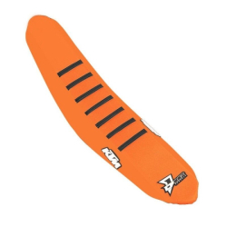 Potah sedla DCore Gripper Factory Seat Cover KTM SX / SXF 23–26 EXC 24–26 Orange Black Ribs