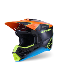 Mx Helma Alpinestars S-M3 Fray Helmet Black/Orange/Yellow Fluo Gloss 26
