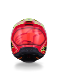 Mx Helma Alpinestars S-M3 Fray Helmet Red Yellow Fluo Black Glossy