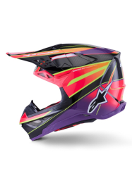 Mx Helma Alpinestars Supertech M10 Era Helmet ECE Pink / Violet / Yellow Fluo Glossy 26