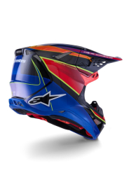 Mx Helma Alpinestars Supertech M10 Era Helmet ECE Blue Red Yellow Fluo Glossy 26