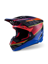 Mx Helma Alpinestars Supertech M10 Era Helmet ECE Blue Red Yellow Fluo Glossy 26