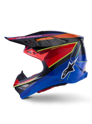 Mx Helma Alpinestars Supertech M10 Era Helmet ECE Blue Red Yellow Fluo Glossy 26
