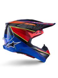 Mx Helma Alpinestars Supertech M10 Era Helmet ECE Blue Red Yellow Fluo Glossy 26