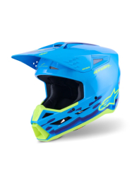 Mx Helma Alpinestars SM3 Force OCD Helmet Cyan Glossy 26