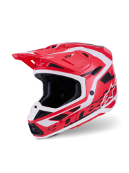 Mx Helma Alpinestars S-M7 Deed Helmet ECE06 Red Black White Glossy 26