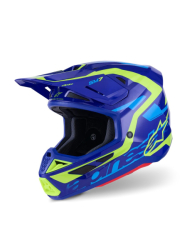 Mx Helma Alpinestars S-M7 Deed Helmet ECE06 Blue Yellow Fluo Glossy 26