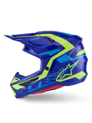 Mx Helma Alpinestars S-M7 Deed Helmet ECE06 Blue Yellow Fluo Glossy 26