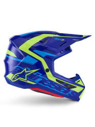Mx Helma Alpinestars S-M7 Deed Helmet ECE06 Blue Yellow Fluo Glossy 26