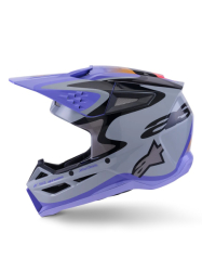 Mx Helma Alpinestars SM3 Jettson Helmet Gray Purple Black Glossy 26