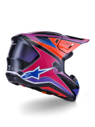 Mx Helma Alpinestars S-M7 Fuse Helmet Blue Purple Pink 26