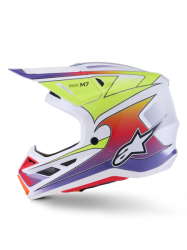 Mx Helma Alpinestars S-M7 Fuse Helmet White Yellow Purple