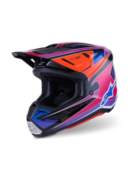 Mx Helma Alpinestars S-M7 Fuse Helmet Blue Purple Pink 26