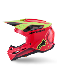Mx Helma Alpinestars S-M3 Fray Helmet Red Yellow Fluo Black Glossy