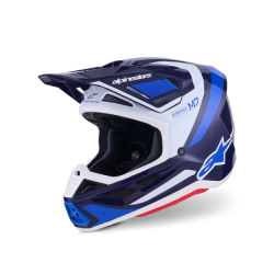 Mx Helma Alpinestars S-M7 Rise Helmet Blue / White Glossy 26