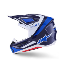Mx Helma Alpinestars S-M7 Rise Helmet Blue / White Glossy 26