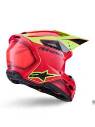 Mx Helma Alpinestars S-M3 Fray Helmet Red Yellow Fluo Black Glossy