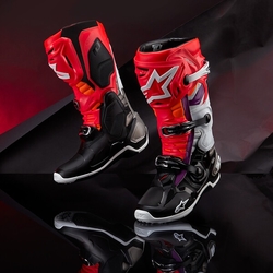 Mx Boty Alpinestars Tech 10 Black / Red Fluo / Orange Fluo / White