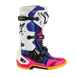 Mx Boty Alpinestars Coast Tech 10 Boot White / Dark Blue / Pink Fluo