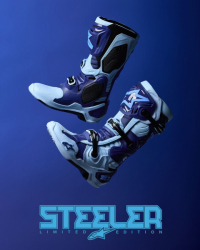 Mx Boty Alpinestars Limited Edition Steeler Tech 10 Boot Light Blue Sapphire Blue 