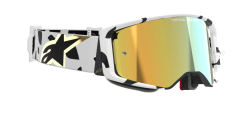 Mx Brýle Alpinestars Supertech Corp Goggles Absolute Vision White Gold Mirror Gold