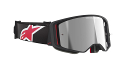 Mx Brýle Alpinestars Supertech Corp Goggles Absolute Vision Black Red Mirror Silver