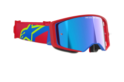 Mx Brýle Alpinestars Supertech Corp Goggles Absolute Vision Red Blue Mirror Blue