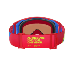 Mx Brýle Alpinestars Supertech Corp Goggles Absolute Vision Red Blue Mirror Blue