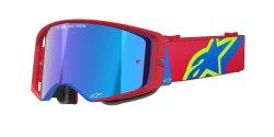 Mx Brýle Alpinestars Supertech Corp Goggles Absolute Vision Red Blue Mirror Blue
