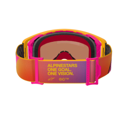 Mx Brýle Alpinestars Supertech Corp Goggles Absolute Vision Yellow Pink Mirror Red