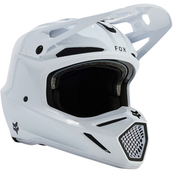 Mx Helma FOX V3 RS Carbon Solid Helmet White 2024