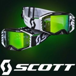 brýle PROSPECT, SCOTT - USA (černé/bílé, zelené chrom plexi s čepy pro slídy)