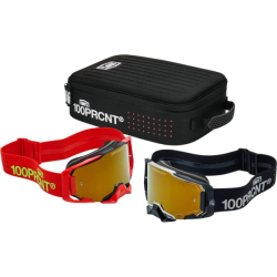 MX brýle 100% DUAL ARMEGA Racer Pro Pack Black/Red True Gold Mirror