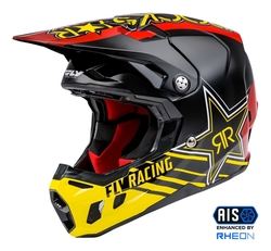 Mx Helma Fly Racing Formula CC Rockstar Helmet Black / Red / Yellow