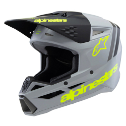 Dětská Mx Helma Alpinestars SM3 Youth Radium Helmet Gray/Black/Yellow Fluo Matte