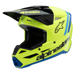 Dětská Mx Helma Alpinestars SM3 Youth Radium Helmet Yellow Fluo/Black/Blue Glossy