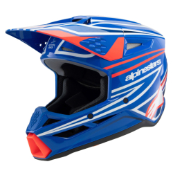 Dětská Mx Helma Alpinestars SM3 Youth Wurx Helmet Blue/Red/White/Black Glossy